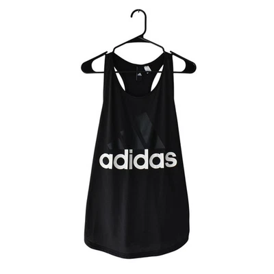 Adidas Womens Large Logo Black Racerback Tank Top - Image 1 of 4