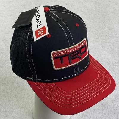 Toyota Racing Development TRD Hat Cap Snap Back Black Red Trucker Patch Mens - Image 1 of 4
