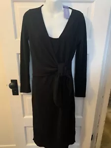 Motherhood Nursing Dress Medium Black NWT V-Neck Wrap Ties At Waist - Picture 1 of 5
