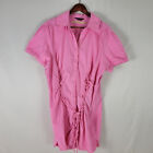 Rocawear Womens Shirt Dress Plus Size 3XL Pink Short Sleeve Button Down Straps