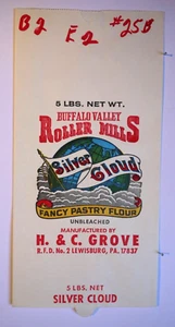 Vintage Sack Paper Bag -  SILVER CLOUD FLOUR, H & C GROVE, LEWISBURG PENN  1999 - Picture 1 of 1