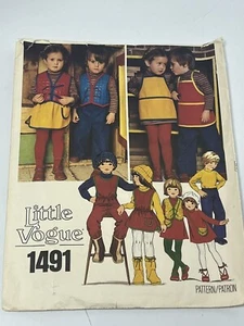 Apron Pants Dress Childs Size 3 Vogue Sewing Pattern CUT *NO Instructions* v1491 - Picture 1 of 2