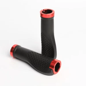 Manopole Bicicletta Ergonomico Gomma Manici Rosso per Ebike Città Ruota MTB - Foto 1 di 3