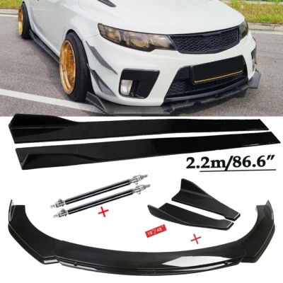 For Kia Forte Koup 2010-2017 Front Bumper Lip Spoiler Side Skirts Rear Lip Gloss - Image 1 of 4