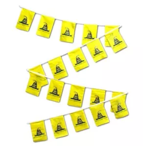 30ft Bunting String Flag Set of 20 Don't Tread On Me Gadsden Yellow Flags - Picture 1 of 2