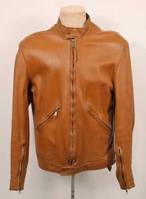 Chaqueta de Motocicleta Thurlow Leatherworld Café Race De Colección Para Hombre Años 70 80 Talla M Larga Foto 1 de 4