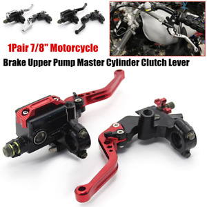 2×Motorcycle 22mm Hydraulic Adjustable Brake Upper Pump Clutch Levers Handle Kit