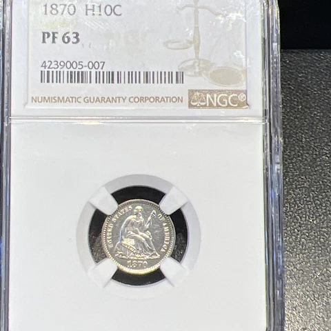 1870 Seated Half Dime Proof NGC PF63 Looks CAMEO Cover
