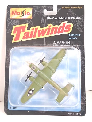 MAISTO TAILWINDS BOEING B25 J MITCHELL BOMBER SCALA 1/400 CIRCA - Immagine 1 di 4