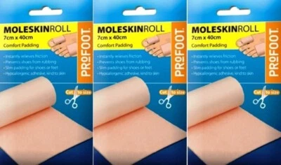 Profoot Moleskin Rolle Komfort Polsterfolie sofort entlastet - 7 cm x 40 cm x 3