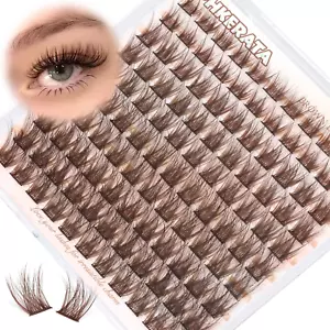 Brown Lash Clusters Wispy Brown Eyelash Clusters Fluffy Lashes Clusters Natural - Picture 1 of 12