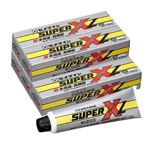 CEMEDINE SUPER X 8008 BLACK ADHESIVE 135ml 170g IN BOX SET OF 5 Japan NEW F/S - Picture 1 of 4