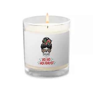 Ho Ho Holidays Glass jar soy wax candle - Picture 1 of 2