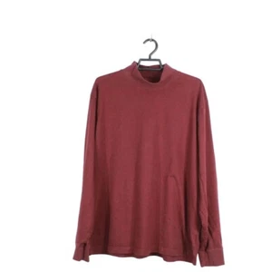 LL Bean Men's Carefree Unshrinkable Mockneck Shirt Cotton Red Size L Tall - Picture 1 of 9
