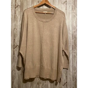 Maglione pullover donna Wonderly manica lunga Dolman Biege Tan taglie forti 3X nuovo con etichette - Foto 1 di 12