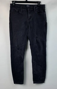 Buffalo David Bitton Jeans Jess Rip Repair Black Mid Rise Skinny Zip Size 6/28 - Picture 1 of 9