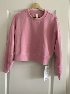 Lululemon Softstreme Perfectly Oversized Cropped Crew Sweatshirt Pink Tide 2 New - Picture 1 of 5