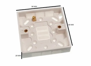 Caja De Superficie Para Interruptor De Luz Individual 1 Gang 20mm Paquete De 100 - Picture 1 of 1