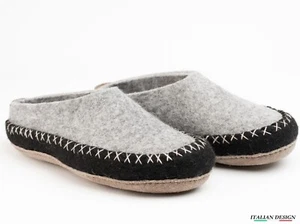 Woollyes Unisex Open-Heel Slippers – Black and Grey Indoor Slippers-Handmade - Picture 1 of 12