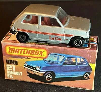 1978 silver Lesney Matchbox Renault 5TL #21 SF from LESNEY Prods, UK in orig box - Image 1 of 4