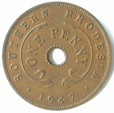 Rodesia del Sur 1947 1 penique bn sin circular KM-8a (ESCASO EN ALTA CALIDAD) Foto 1 de 2