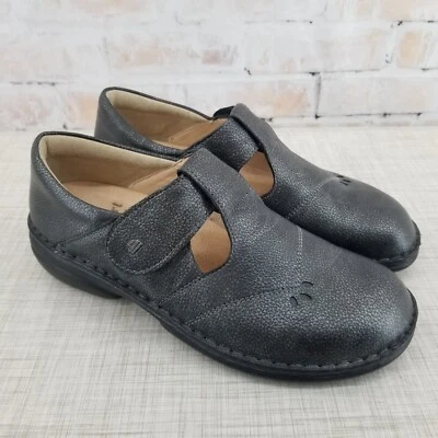 Finn Comfort Nashville Nerosilver Pony Mary Jane Leather Shoe Women's EU 41 NWOB - Image 1 of 4