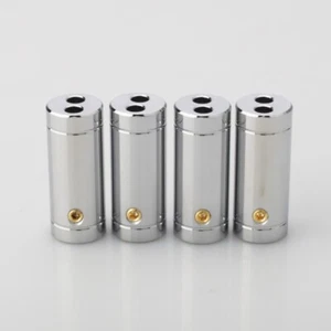 4 pcs chrome Plated Speaker Cable Audio Cable Wire Pants Boots Y splitter 1 to 2 - Afbeelding 1 van 12