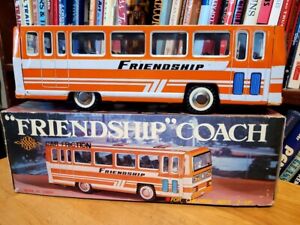 VERY NICE FRICTION OPERATED TIN FRIENDSHIP COACH BUS with BOX