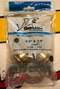 SHARKBITE Cash Acme U256LFA 90 Degree Elbow 3/4" x 3/4" 200PSI 180d #2022 - Picture 1 of 2
