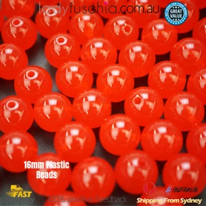 50pcs 16mm Red Round Shape Plastic Acrylic Bead Make Your Own Jewellery Craft - Picture 1 of 5