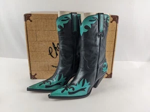 Charlie Horse schwarz-blaugrün Stiletto Cowgirl Stiefel 7,5 NEU Lucchese - Bild 1 von 13