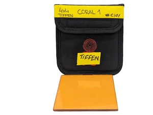 Tiffen 4x4" Coral 1 Solid Color Glass Filter MFR #44CO1 - Serial #C101 - Picture 1 of 4