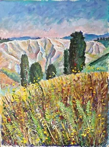 “Paesaggio Toscano” OLIO SU TAVOLA cm 40x30 (O.Ceppatelli) - Foto 1 di 3