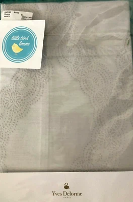 One Yves DeLorme Ondine Perle Silver Boudoir Sham 12 X 17 500 TC Egyptian Cotton - Image 1 of 4