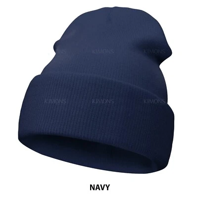 Gorro de puño liso tejido liso gorra de invierno holgada cráneo esquí cálido hombres mujeres CF Foto 1 de 4