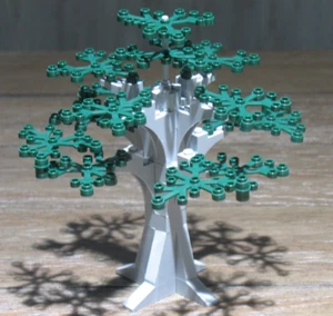 LEGO 6" Medieval Forest Tree Stone Grey Trunk & Earth Green Leaves 4 MOC Builds - Picture 1 of 2