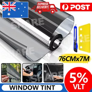 760mm*7m AU SHIP Car Home Window Tint Film Black Roll 5% VLT Tinting Tools Kit - Picture 1 of 9