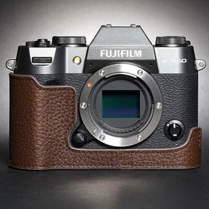 Media funda bolsa hecha a mano de cuero genuino para cámara para Fujifilm X-T50 - Imagen 1 de 17