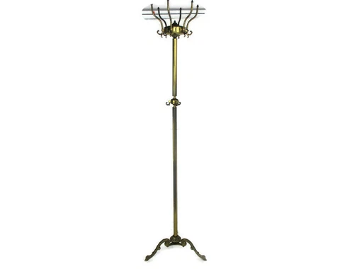 Mid Century Modern Cast Brass Hall Tree Coat Hat Rack Design Italian Eyecatcher Cover