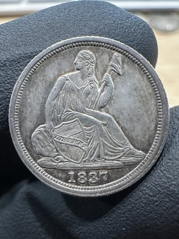 1837 Seated Half Dime, No Stars Small Date - 7/12/23, Free Shipping Cover