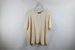 Camiseta de manga corta beige vintage años 90 Streetwear para mujer 3XL de algodón en blanco desteñido - Imagen 1 de 11
