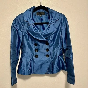 Chaqueta Blazer Signature by Larry Levine Talla 4 Doble Pecho Azul Forrada - Imagen 1 de 5