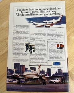 Vintage 1981 Beechcraft Super King Air Airplane Color Print Ad Aircraft - Picture 1 of 9