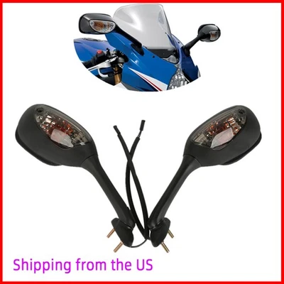 Зеркала заднего вида со светодиодным указателем поворота подходят для Suzuki GSXR1000 GSXR600 GSX-R 750 - Изображение 1 из 4