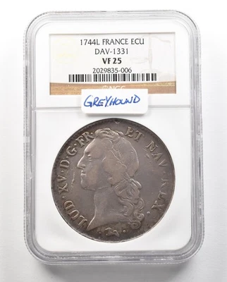 1744 L France ECU DAV-1331 VF25 NGC *4715 - Image 1 of 3