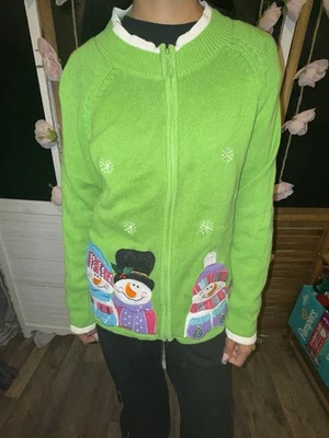 Suéter com zíper Tiara International Christmas Collection.  Tamanho XL - Imagem 1 de 4