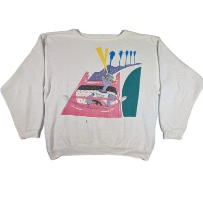 Vtg 80s Figment Dragon M Sweatshirt Walt Disney World Epcot Center 1982  White - Image 1 of 4