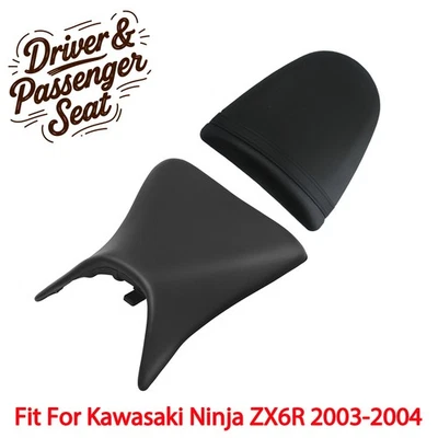 Asiento de conductor delantero y pasajero trasero apto para Kawasaki Ninja ZX6R 2003-2004 Foto 1 de 4