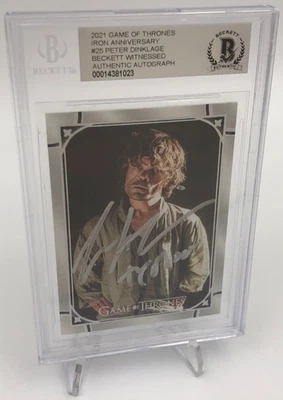 PETER DINKLAGE AUTO Signed TYRION LANNISTER GOT #25 GAME OF THRONES Card BECKETT - Image 1 of 4