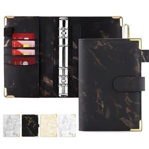 A6 Binder Marble Budget Binder Refillable 6 Ring Mini Binder for A6 Filler Pap - Picture 1 of 6